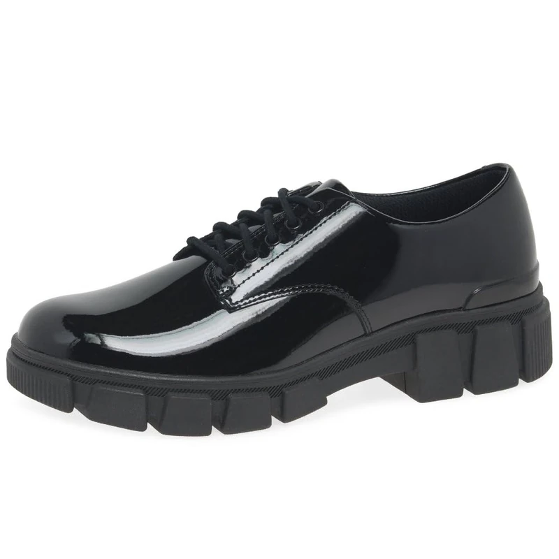 Clarks Evyn Lace Y. Childrens Black Pat, 7