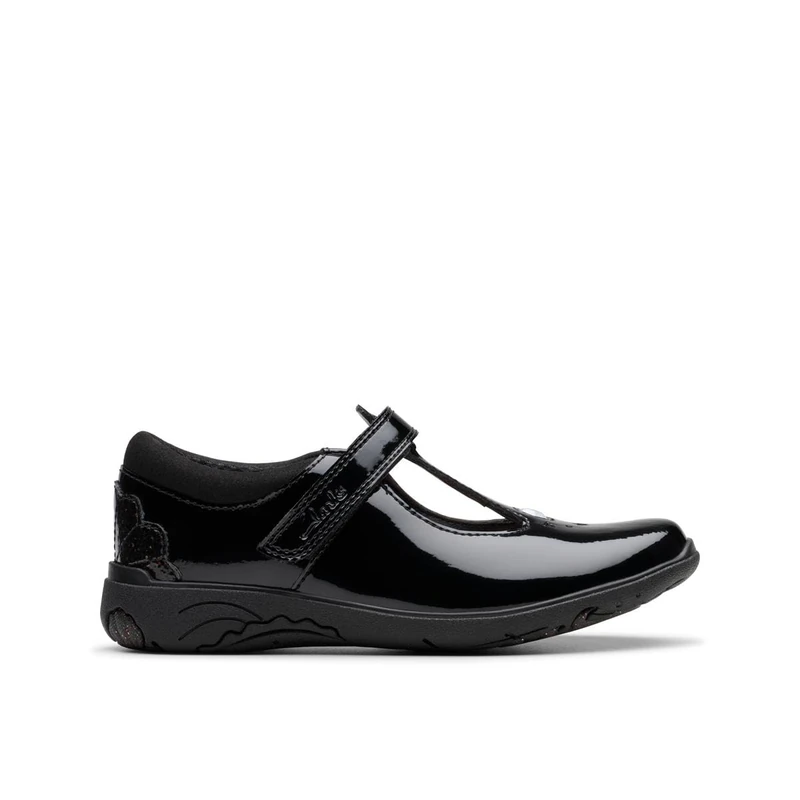 Clarks - 261783177, Girls, Black Pat, Black, Patent Leather, 43 EU