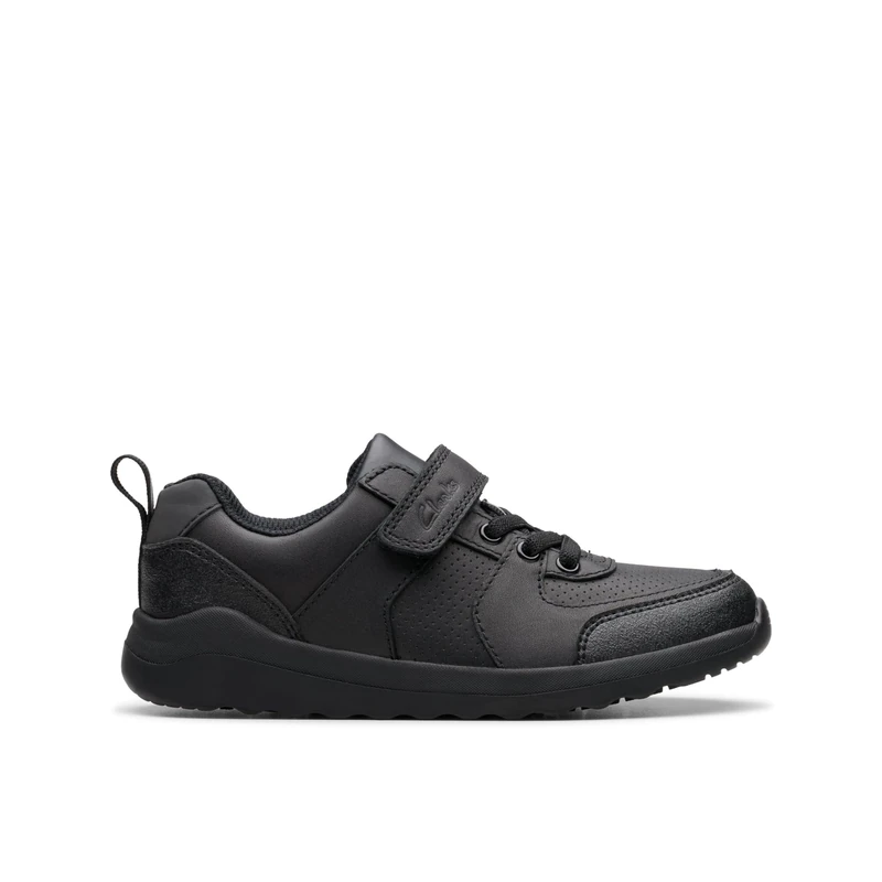 Clarks Daze Bright K Childrens Black Leather, 1.5 - Image 1