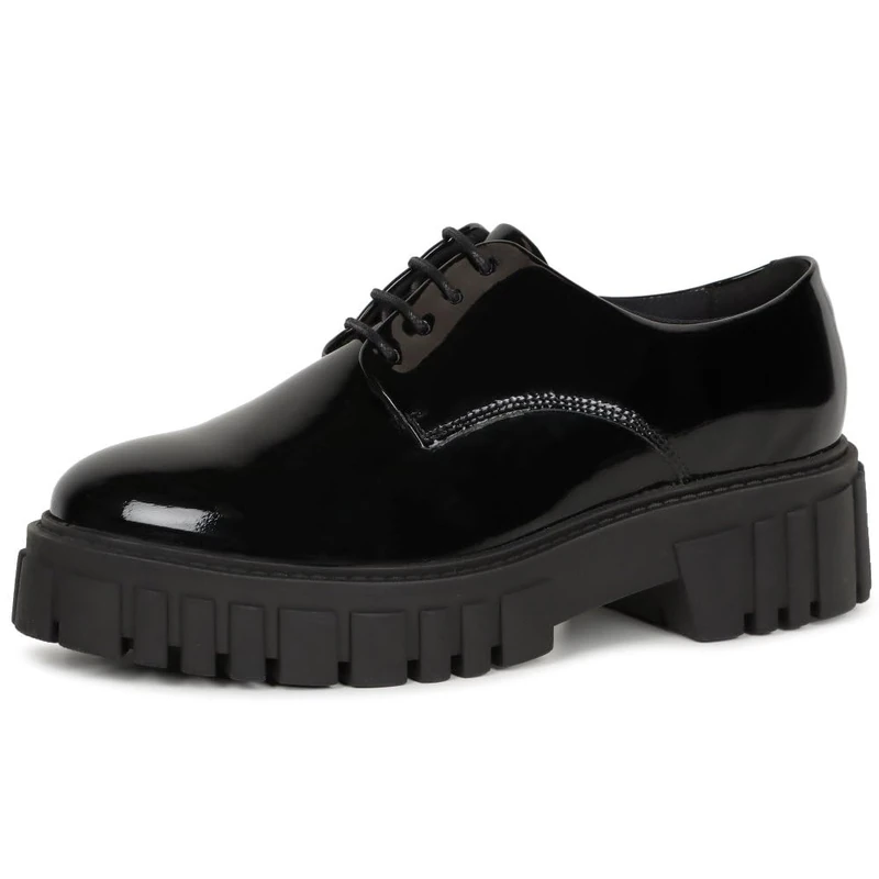 Clarks Womens Page Walk Sneaker, Black Pat, 3.5 UK