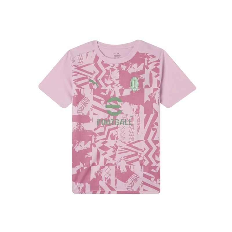 AC Milan Prematch Prematch Jersey for Season 2024/25, DryCell Technology, Unisex Regular Fit - Children and Boys Pink