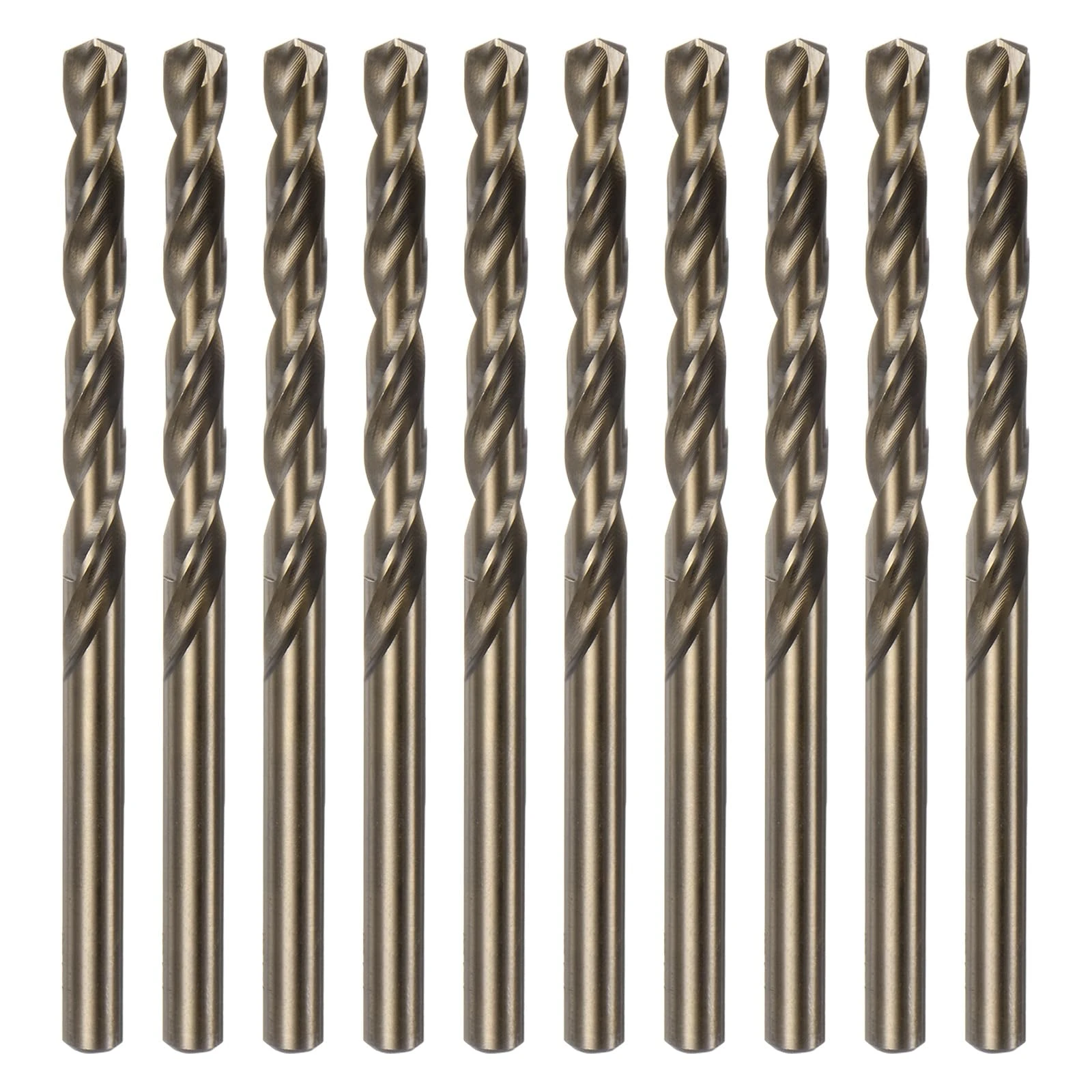 sourcing map 10pcs Cobalt Jobber Drill Bits 5.7mm / 0.224" M35 High Speed Steel HSS Twist Drilling Bit Tool for Stainless Steel Copper Wood Plastic and other Hard Materials