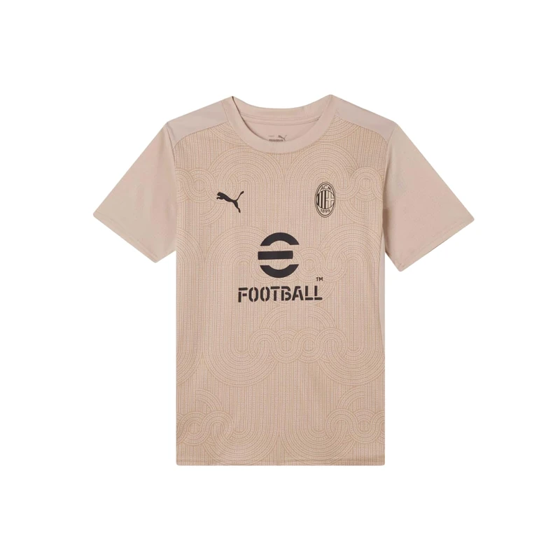 AC Milan Prematch Prematch Jersey for Season 2024/25, DryCell Technology, Unisex Regular Fit - Children and Boys Beige