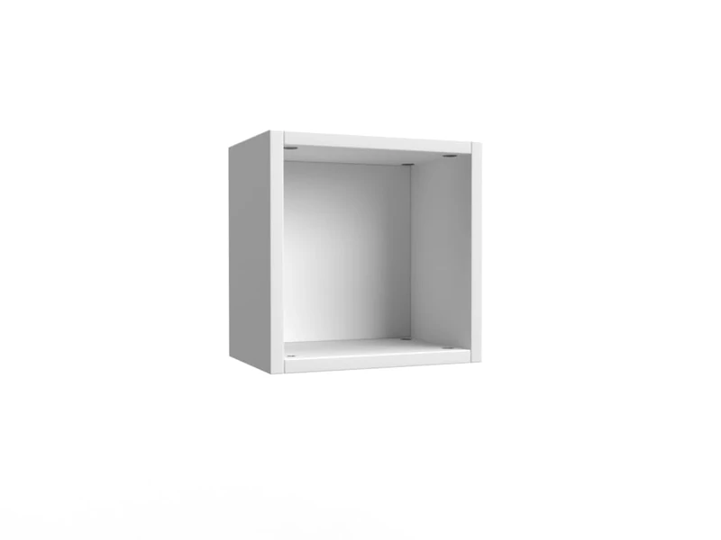 Mama Store Wall Cabinet/Shelf Cube with Day Compartment, Engineered Wood, Glossy White, Small