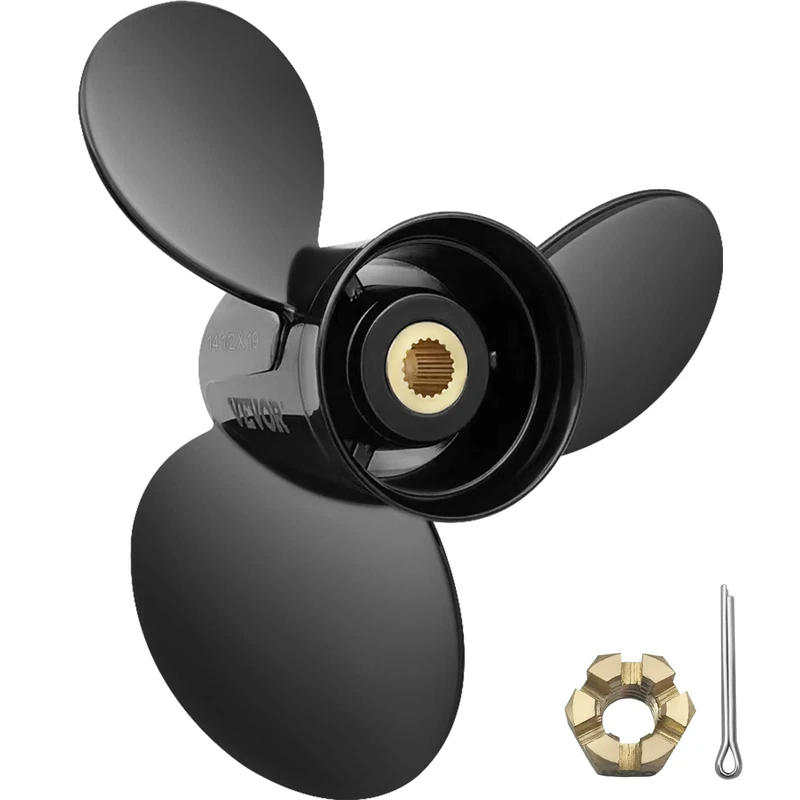 VEVOR Propeller for Outboard Unisex-Adult, Black, Small