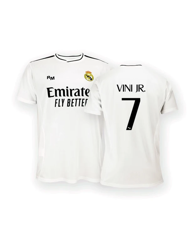 Real Madrid Home Shirt, Kit Season 24/25, Vini Jr., M, Replica Jersey with Official License
