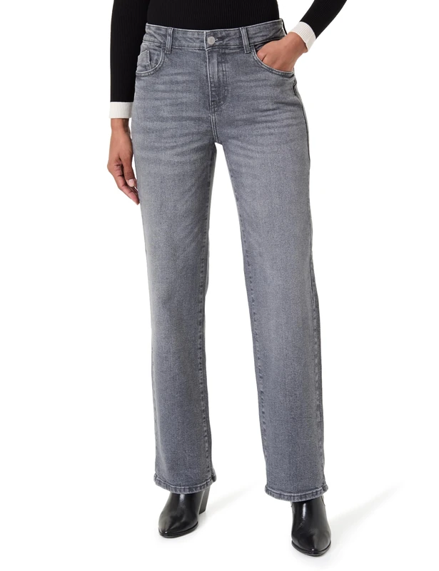 Noisy may Women's Trousers, Dark Grey Denim, 27W x 30L