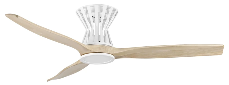 Eden pulse DC Fan 18W White/Beech, 3 Blades, Adjustable, 2250lm, 3000K/4000K/6000K, Remote Control, Timer, Ideal for Ventilation and Lighting.