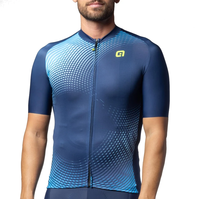 Alé Cycling Men's Pragma Optical Short Sleeve Jersey, Blue, M