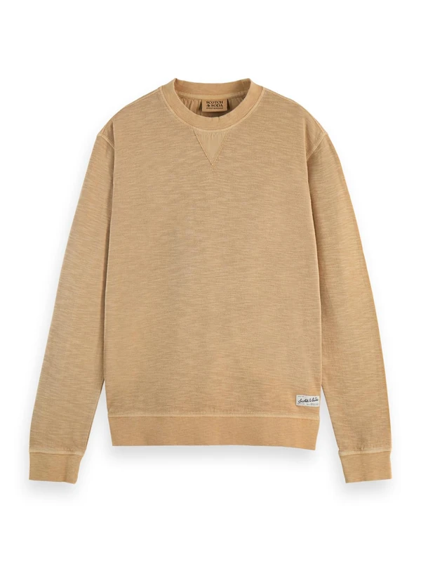 Scotch & Soda Garment dye structured sweatshirt, Sand 260, S