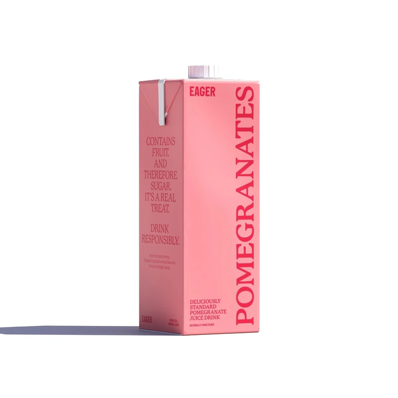 Eager Pomegranate Juice Drink Naturally Sweetened, Refreshing Fruit Drink, Single Carton, 1 Litre
