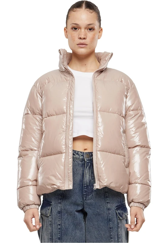Urban Classics Women's Tb7003-ladies Recycled Short Shiny Puffer Jacket Winter, Duskrosis, XXXL