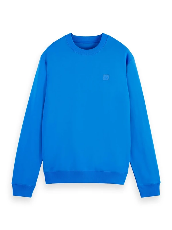 Scotch & Soda Men's Seasonal core-Badge Logo Crew Sweatshirt, League Blue, M