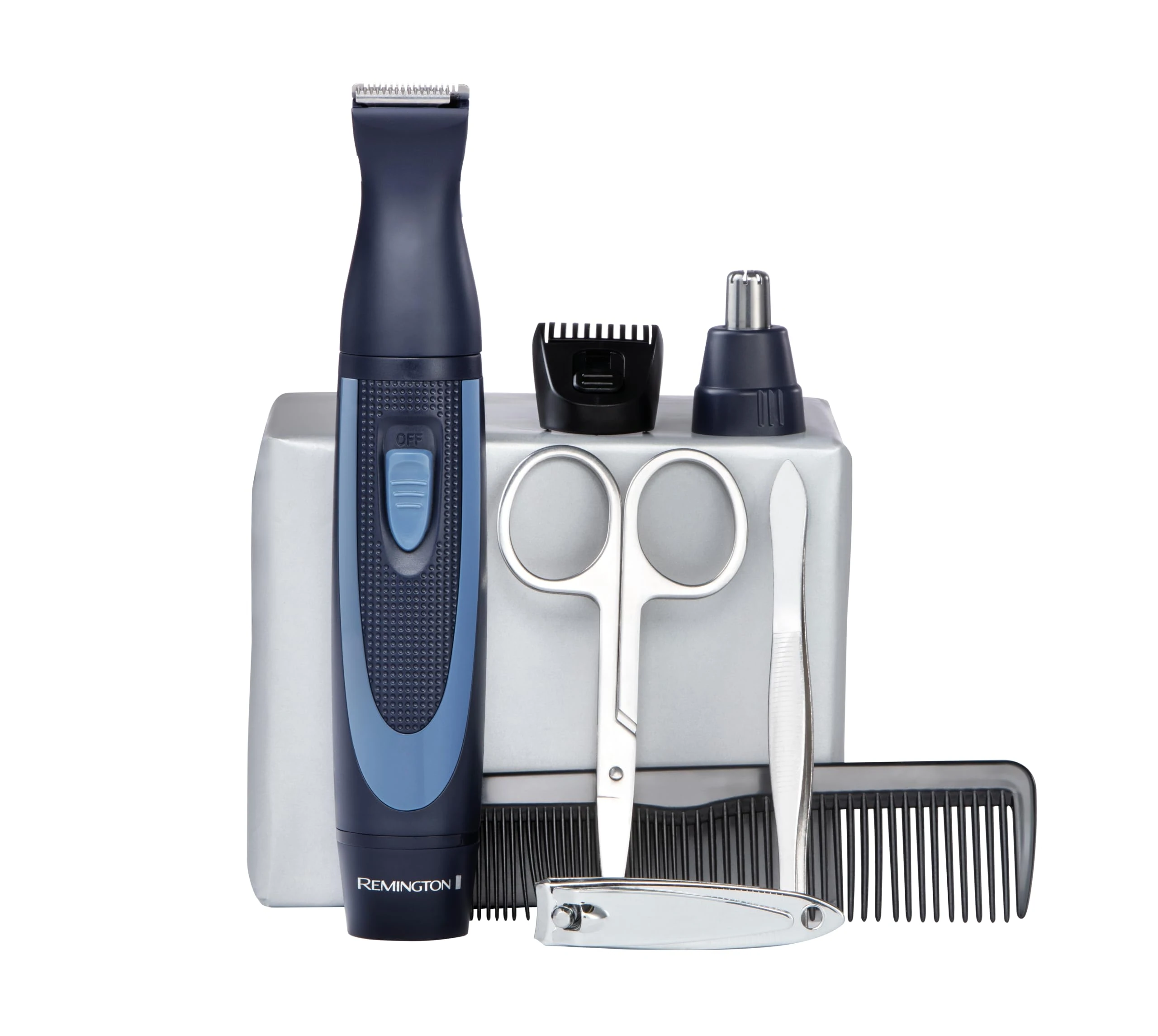 Remington Hygiene Travel Kit with Case (13 Pieces for Hair, Manicure, Pedicure etc., Beard Trimmer, Ear Hair, Facial Hair & Eyebrow Trimmer, Nail Clipper, Scissors, Tweezers, 2 Combs etc.) NE3890