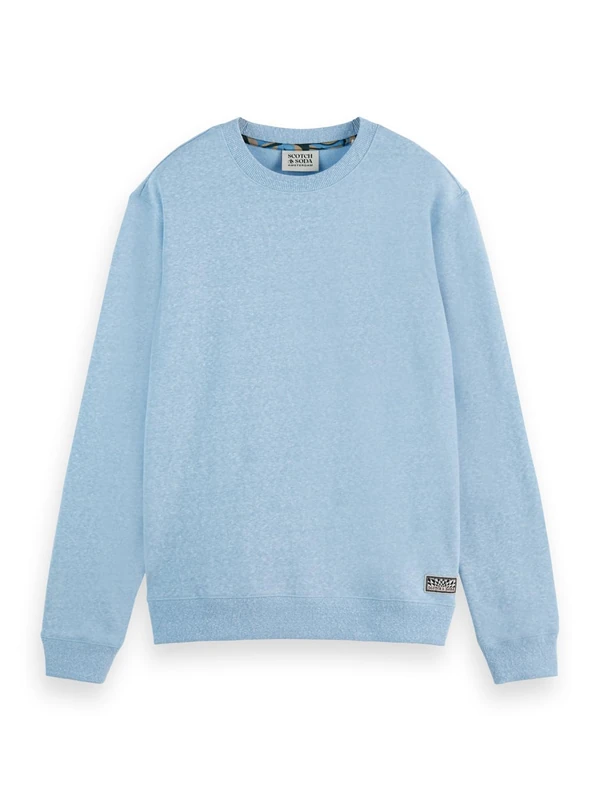 Scotch & Soda Men's Melange Sweatshirt, Spring Blue, XXL