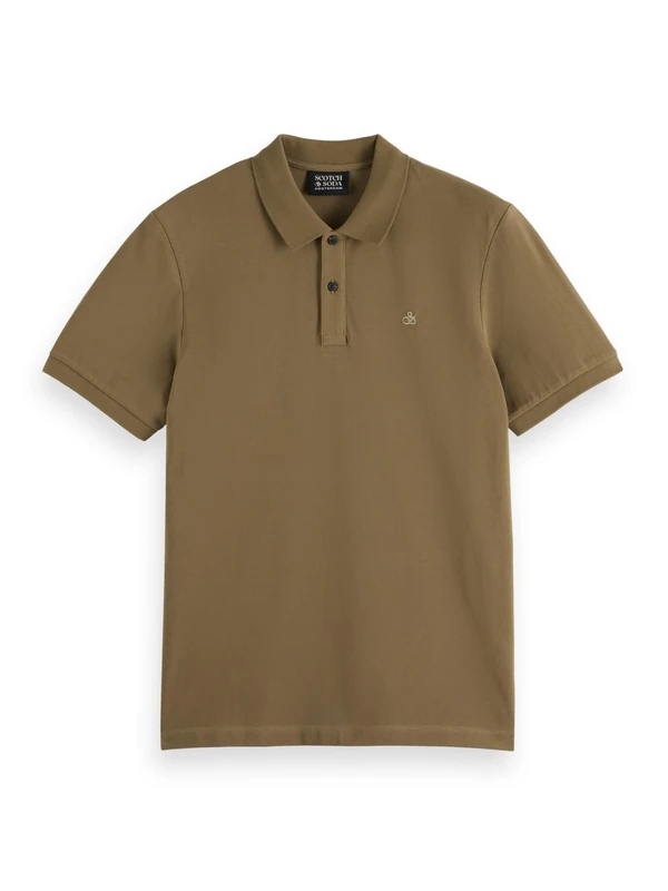 Scotch & Soda Men's Logo Polo Shirt, Golden Brown, S