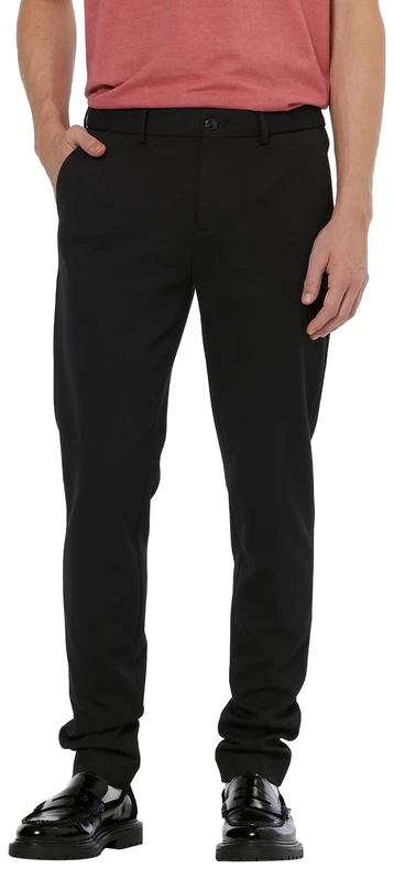 Scotch & Soda Men's Mott Chino Pants, Black Ss 001, 36 W/32 L