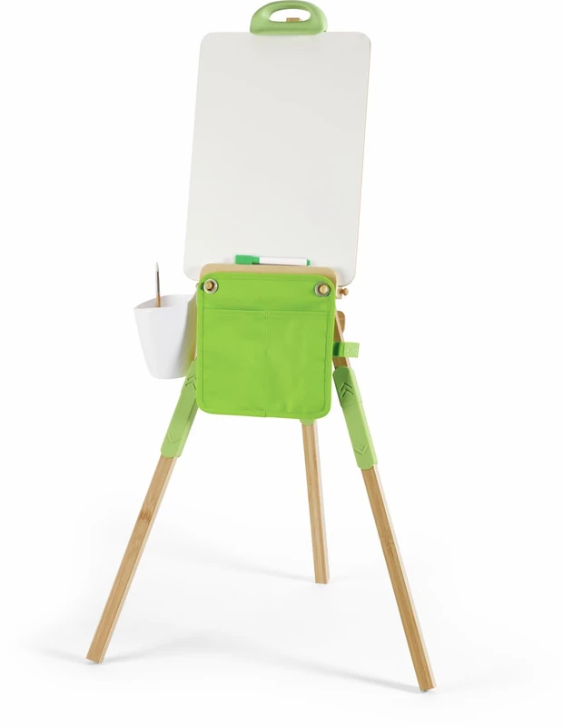 Hape Portable Bamboo Easel, Height Adjustable, Lightweight and Eco-Friendly Art Set for Kids, Ages 4 Plus