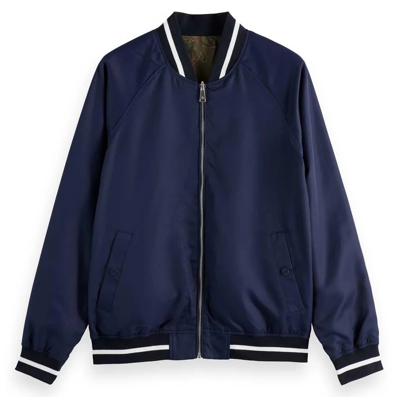 Scotch & Soda Men's Reversible Bomber Jacket, Navy, M