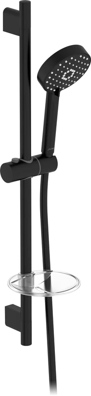 Jacob Delafon - Awaken Shower Set – 3-Jet Shower Head 11 cm - Shower Rod & Hose - Soap Dish - Water Saving – Matt Black – E99898-BL