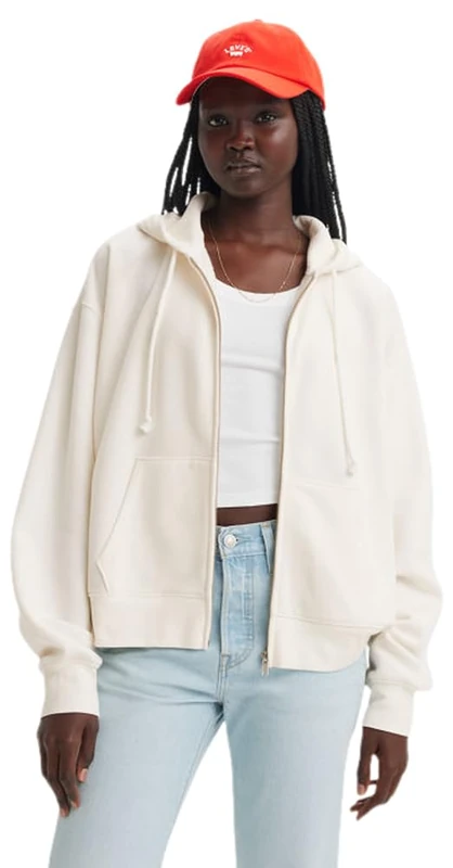 Levi's Everyday Zip Hoodie Sugar Swizzle Fleece, Sugar Swizzle, S