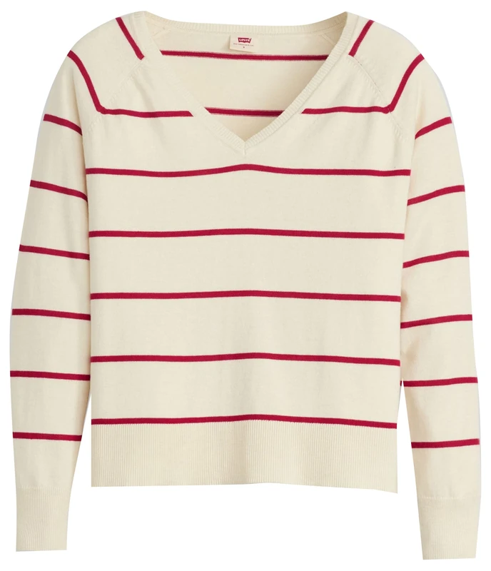Levi's Women's Petal V-Neck Sweater Pullover, Stephanie Stripe But, S