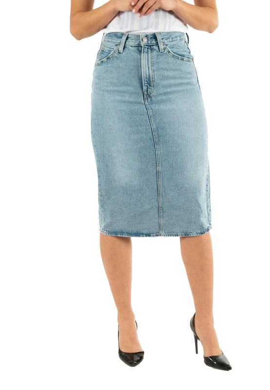 Levi's Hr Back Slit Skirt Riveting Clean Hem, Riveting Clean Hem, 23W x 30L