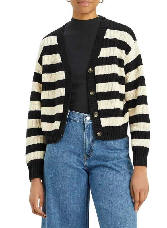 Levi's Snowflake Women's Cardigan, Butterfly Stripe Cav, L