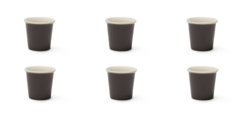 Excelsa Trendy Set of 6 Coffee Cups, Porcelain, Capacity 90 ml, Dove Grey