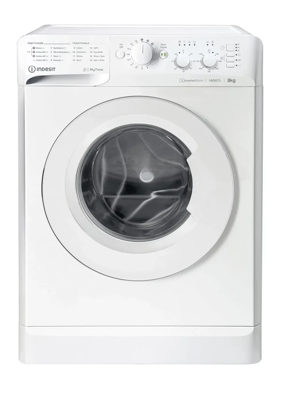 Indesit MyTime Washing Machine - White - 8kg - 1400rpm - B Rated - MTWC 81495 W UK