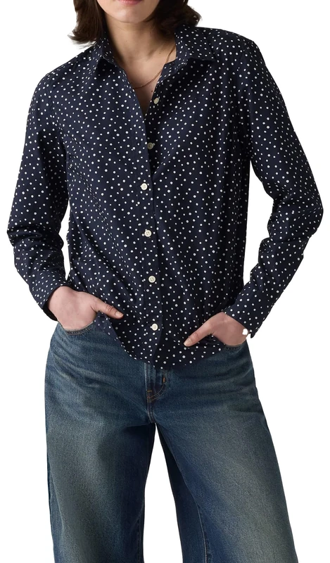 Levi's Women's Classic Fit Shirt, Marlo Dot_v2 Night S, XS