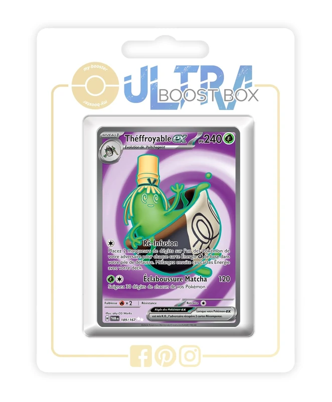 Théfroyable ex (Sinistcha ex) 189/167 Shiny Full Art - my-booster X Écarlate et Violet 6 - Mascarade Crépusculaire Box of 10 Pokemon French Cards