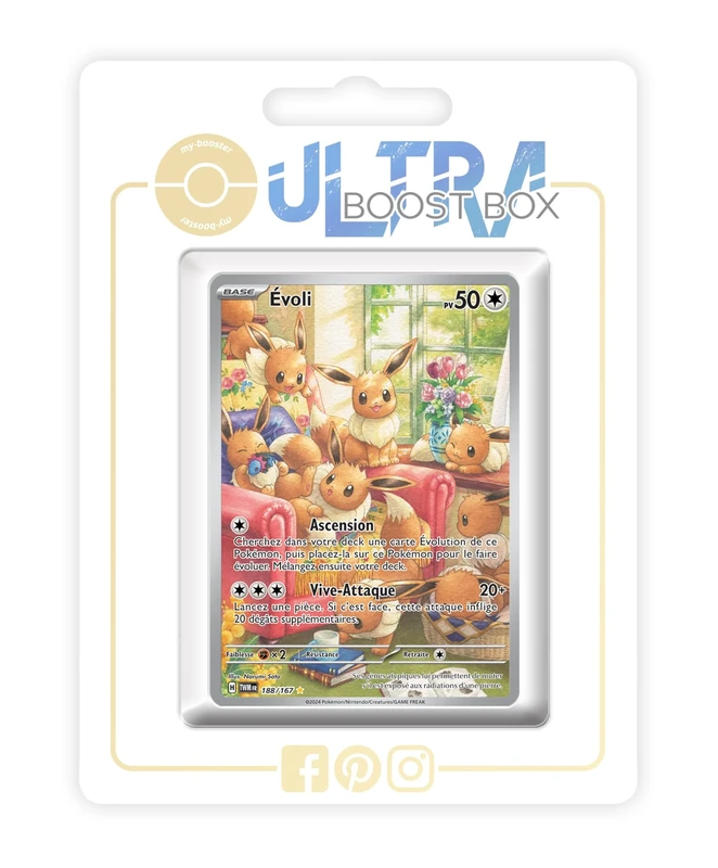 Évoli (Eevee) 188/167 Alternative Shiny Pokémon Gallery - my-booster X Écarlate et Violet 6 - Mascarade Crépusculaire Box of 10 Pokemon French Cards