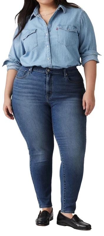 Levi's Women's Plus Size 721 High Rise Skinny Jeans, Tenacious Dark Plus, 20 Kurz