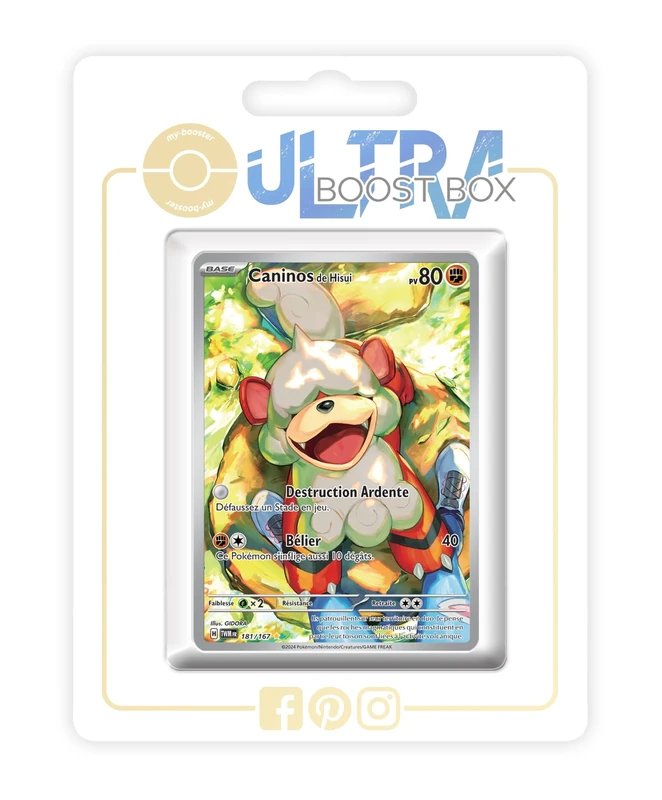 Caninos de Hisui (Hisuian Growlithe) 181/167 Alternative Shiny Pokémon Gallery - my-booster X Écarlate et Violet 6 - Mascarade Crépusculaire Box of 10 Pokemon French Cards