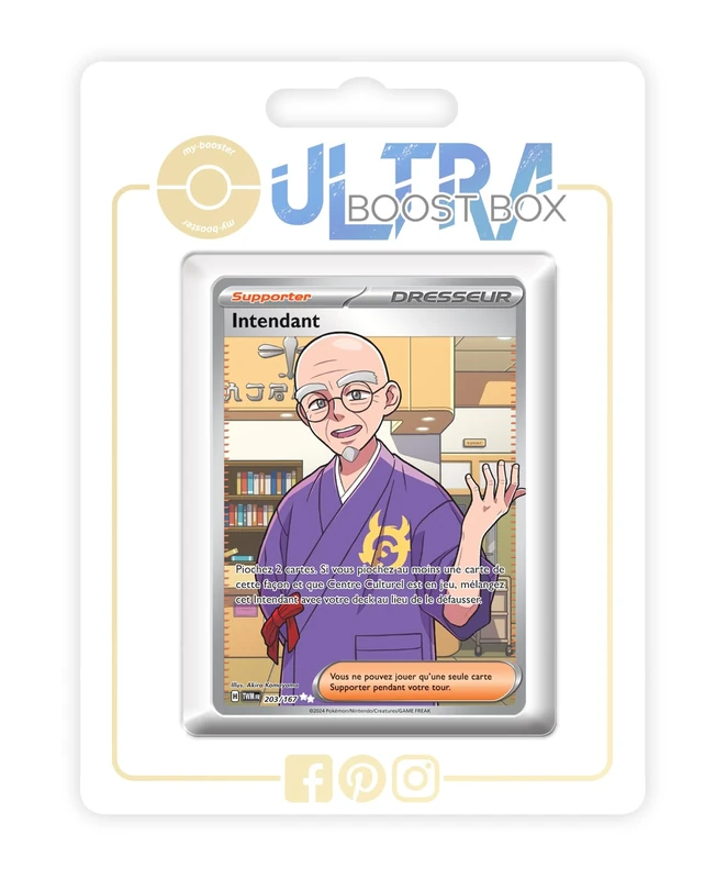 Intendant (Caretaker) 203/167 Shiny Full Art Trainer - my-booster X Écarlate et Violet 6 - Mascarade Crépusculaire Box of 10 Pokemon French Cards