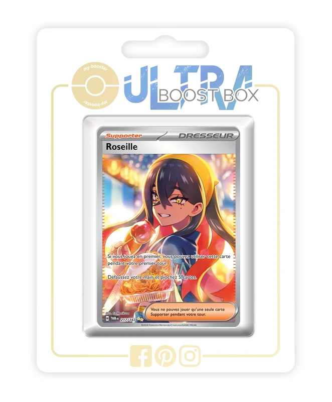 Roseille (Carmine) 217/167 Alternative Shiny Pokémon Gallery Trainer - my-booster X Écarlate et Violet 6 - Mascarade Crépusculaire Box of 10 Pokemon French Cards
