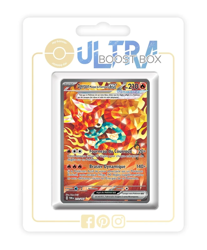 Ogerpon Masque du Fourneau ex (Hearthflame Mask Ogerpon ex) 212/167 Tera Alternative Shiny Pokémon Gallery - my-booster X Écarlate et Violet 6 - Mascarade Crépusculaire Box of 10 Pokemon French Cards