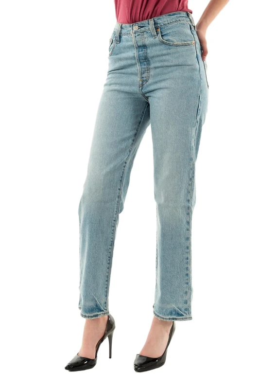 Levi's Women's Ribcage Straight Ankle Jeans, Let's Share, 33W x 29Large