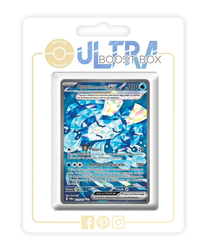 Ogerpon Masque du Puits ex (Wellspring Mask Ogerpon ex) 213/167 Tera Alternative Shiny Pokémon Gallery - my-booster X Écarlate et Violet 6 - Mascarade Crépusculaire Box of 10 Pokemon French Cards