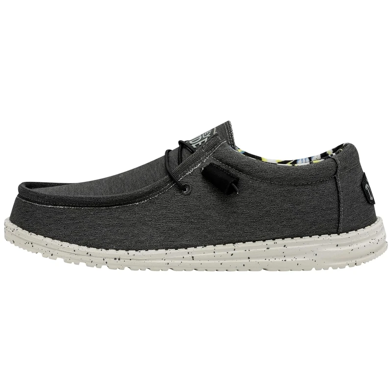 HEYDUDE Men Wally Stretch Fleece Midnight Casual Moccasin 47 EU Black
