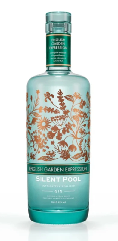 SILENT POOL - Ultra Premium Gin - English Garden Expression - Award-Winning, Crafted In England - Fresh, Floral, Balanced - Smooth & Elegant - To Enjoy Over Ice - Ultimate Gin Gift - 43% ABV - 70 cl