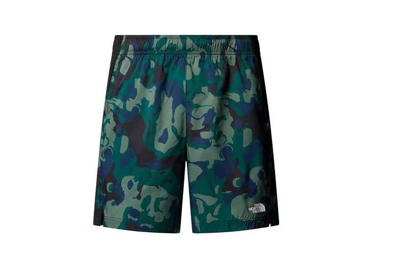 The North Face Men's Mountain 24/7 7In AOP Reg Shorts, Deep Nori Light Show, M