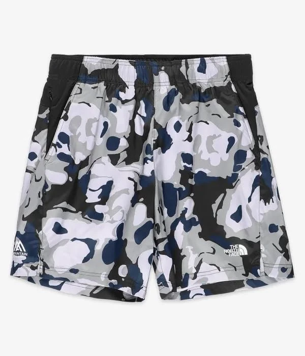 The North Face Men's Mountain 24/7 7In AOP Reg Shorts, TNF Black Light Show, XL