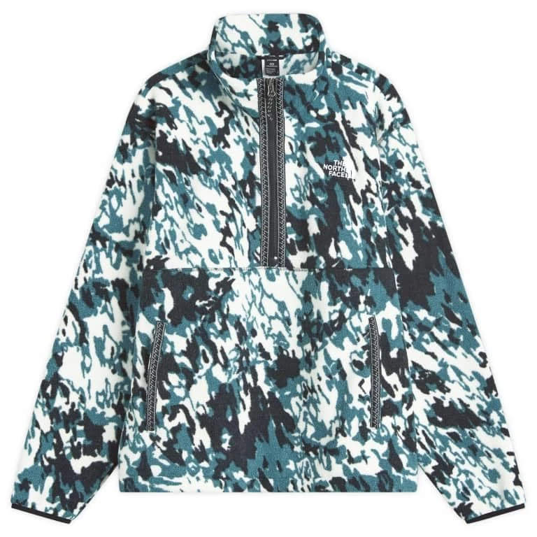 The North Face Men's Fleeski 1/4 Zip Sweatshirt, Deep Nori Trail Grid Fl, XS