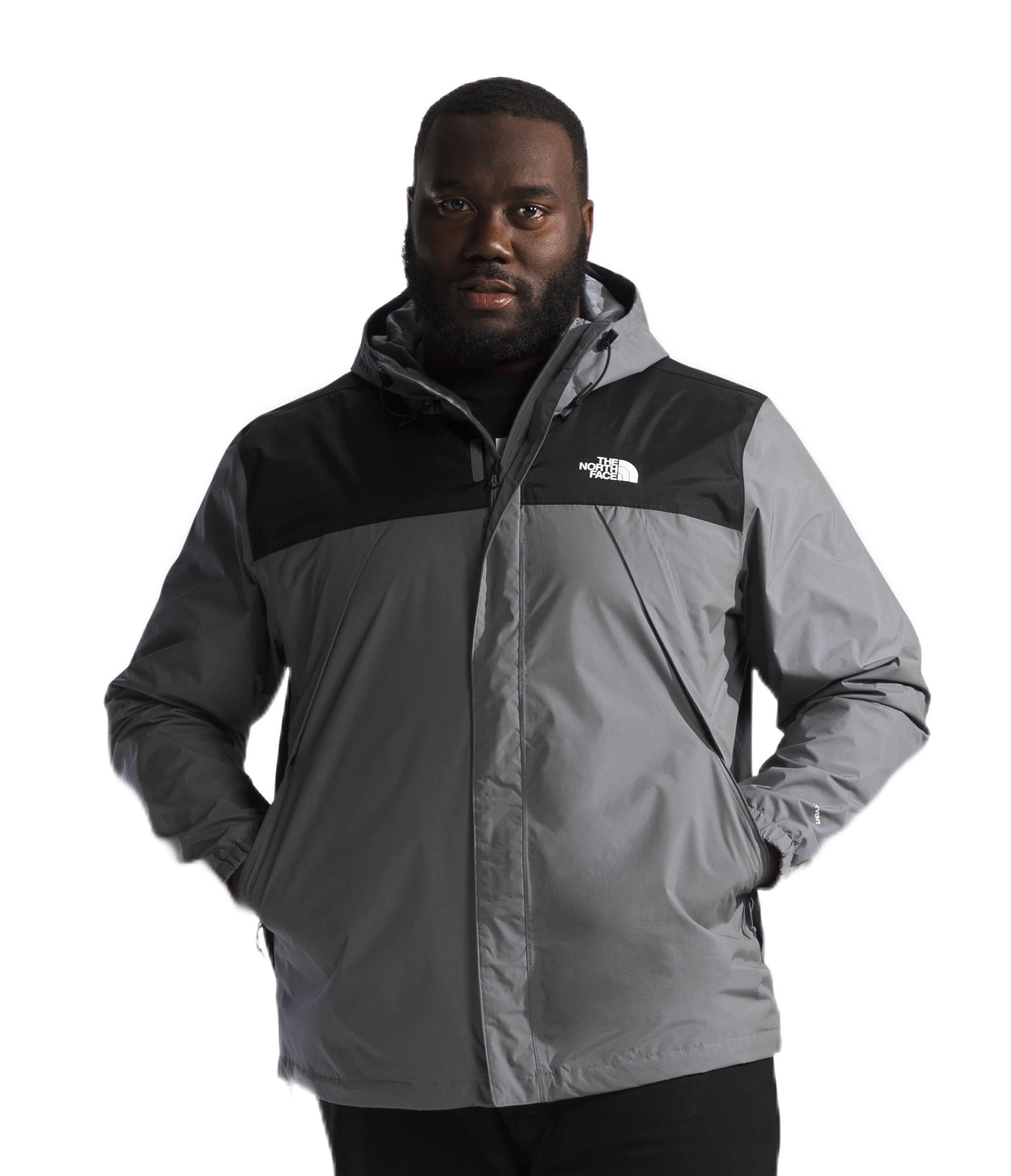 The North Face Men's Antora Jacket, Smoked Pearl/Tnf Black, XL