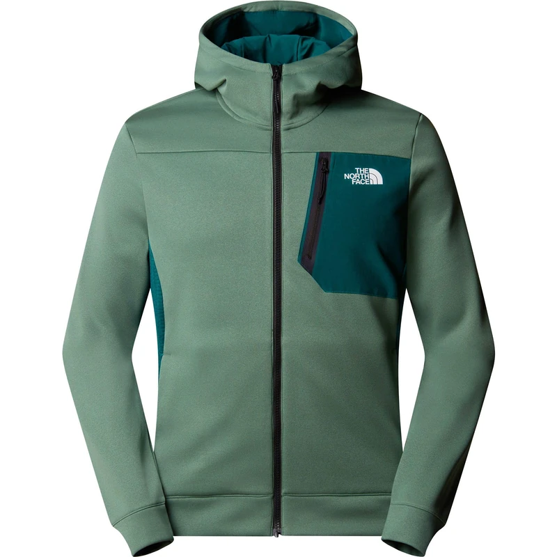The North Face Men's Mountain Athletics Full Zip Fleece Jacket, Duck Green/Deep Nori, S