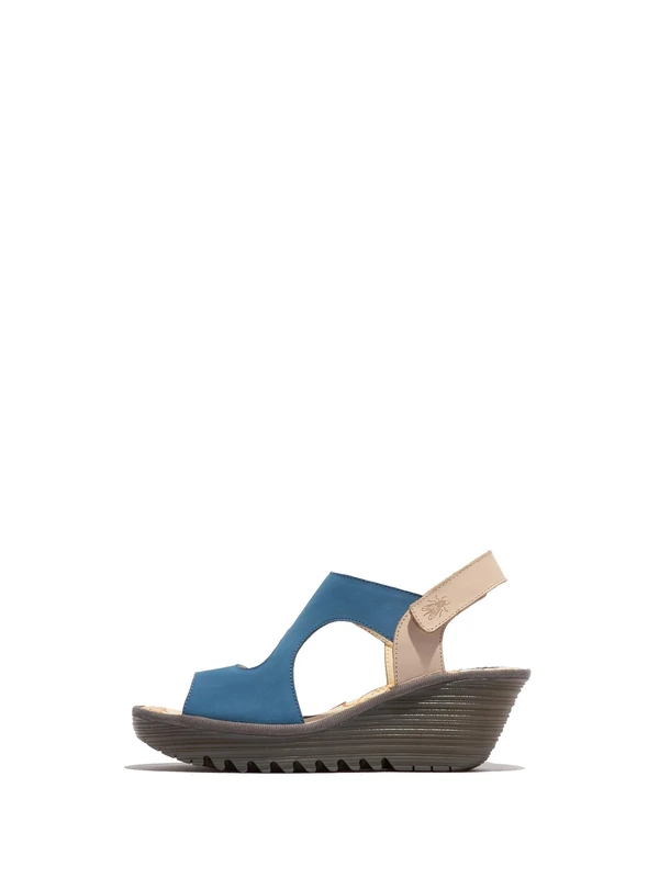 Fly London YOXA576FLY Women's Sandal, Blue/natural