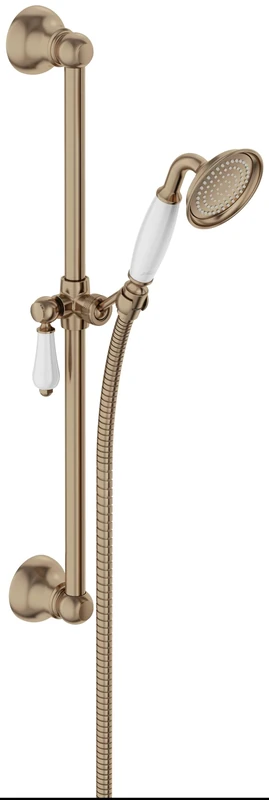 Jacob Delafon - Louise Shower Set - with Rail, Hose and Hand Shower - Retro Design - Water Saving - 53x22x129cm - Bronze Finish - E24364-BCN