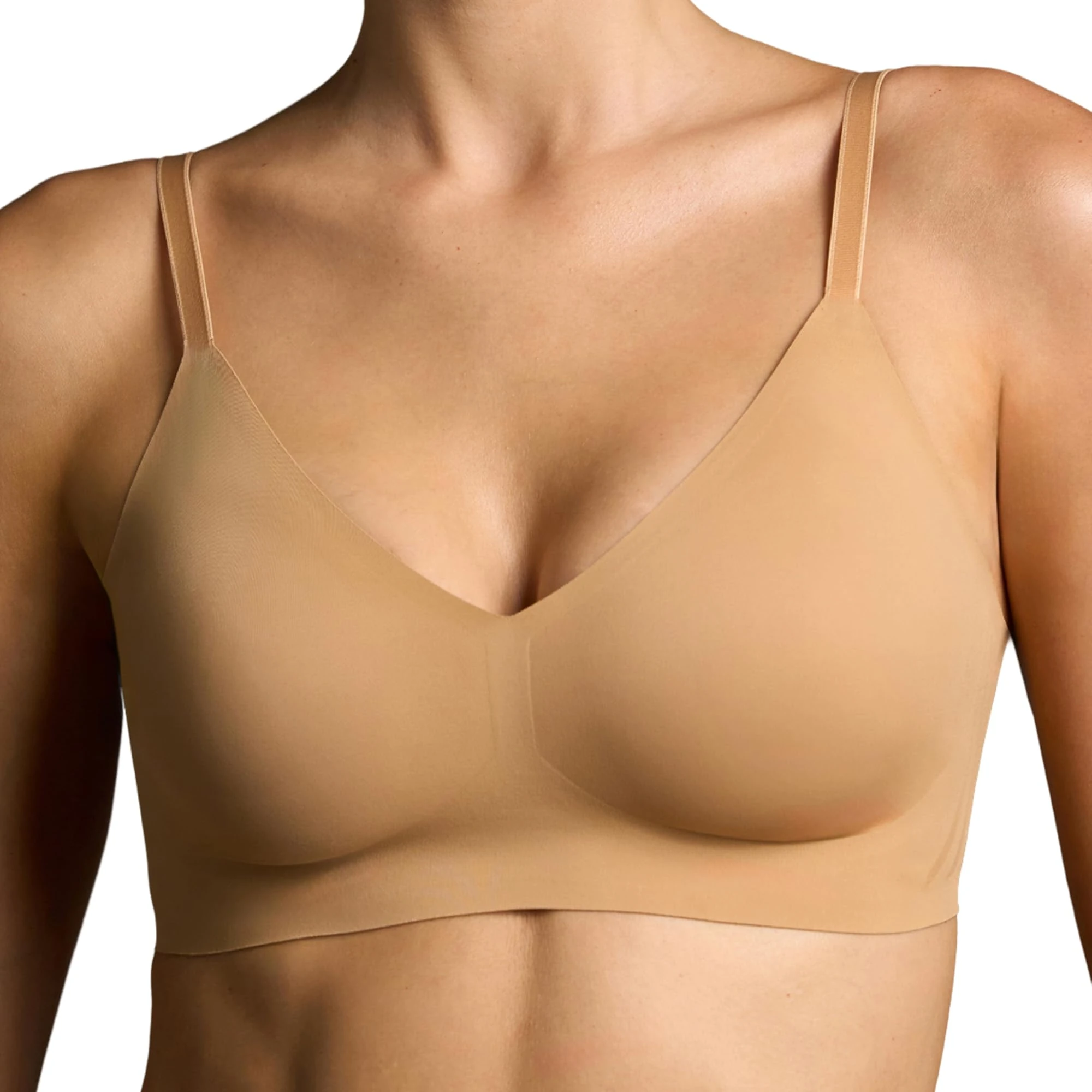 EBY Relief Bra Bras for Women, Seamless and Wireless with Adjustable Straps, Sunkissed, Small plus